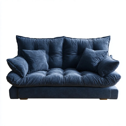 Canapé 2 places bleu nuit 180 x 95 x 85 cm en velours côtelé polyester forme droite