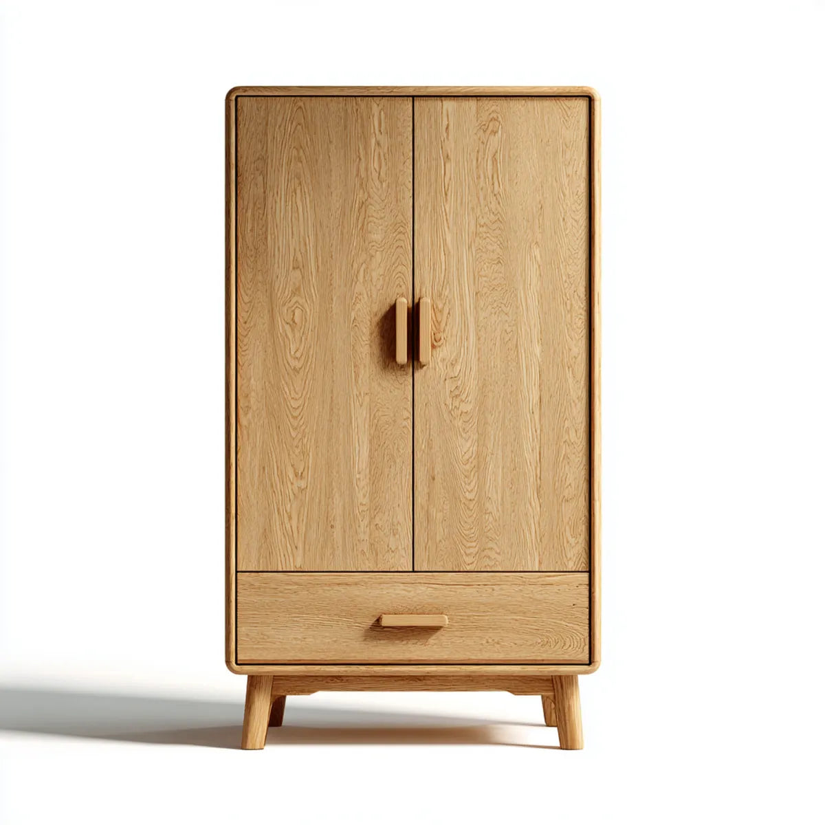 Armoire de chambre 2 portes 1 tiroir chêne naturel 100 x 55 x 190 cm rectangulaire