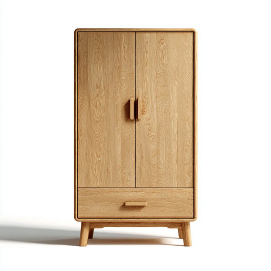 Armoire de chambre 2 portes 1 tiroir chêne naturel 100 x 55 x 190 cm rectangulaire