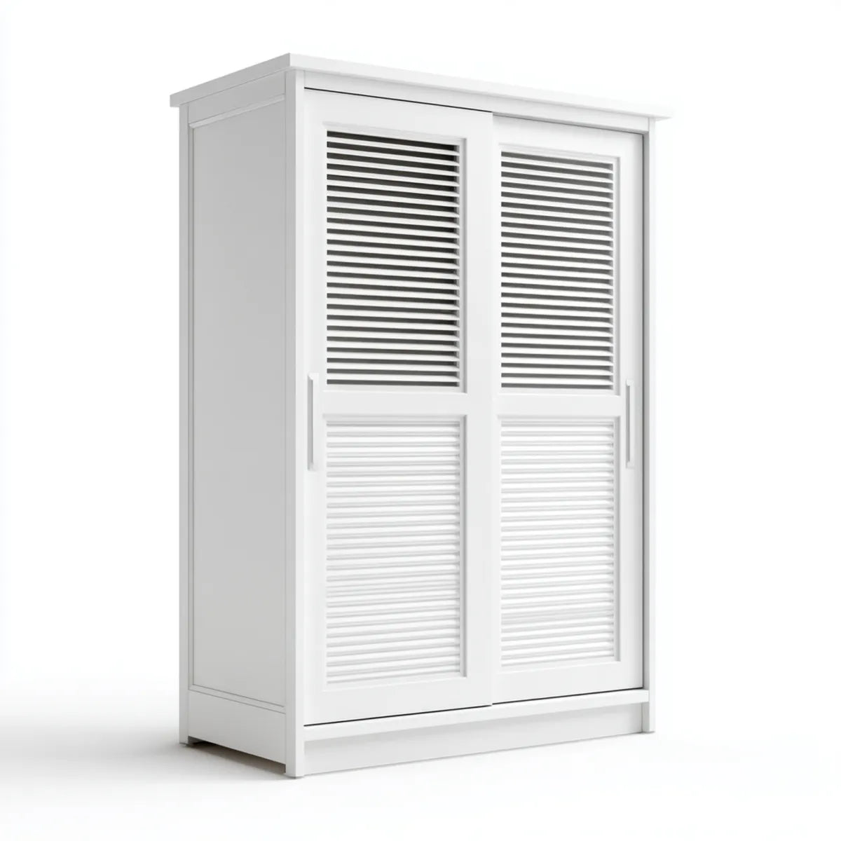 Armoire à portes coulissantes blanche 120 x 60 x 200 cm en panneaux MDF rectangulaire